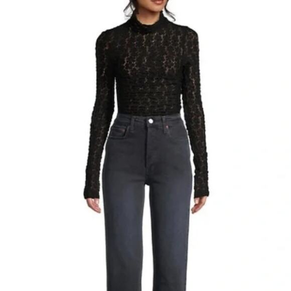 NEW Free People Intimately Free Black Lace Day and Night Long Sleeve Bodysuit - Picture 13 of 13